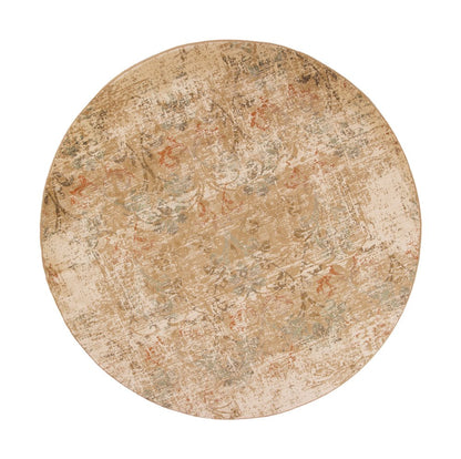 5' X 8' Champagne And Beige Damask Area Rug