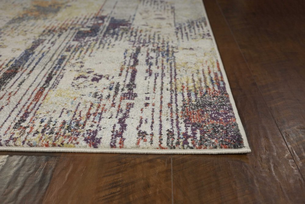 5' X 8' Champagne And Beige Damask Area Rug