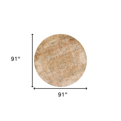5' X 8' Champagne And Beige Damask Area Rug