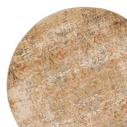 5' X 8' Champagne And Beige Damask Area Rug