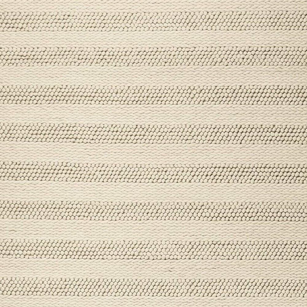 9' X 13' Wool White Area Rug