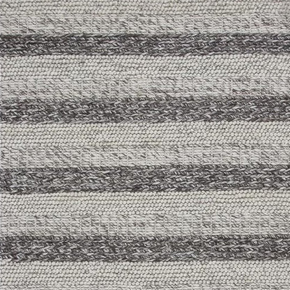 5' X 7' Brown Gray And Ivory New Zealand Lambs Wool Striped Hand Woven Area Rug