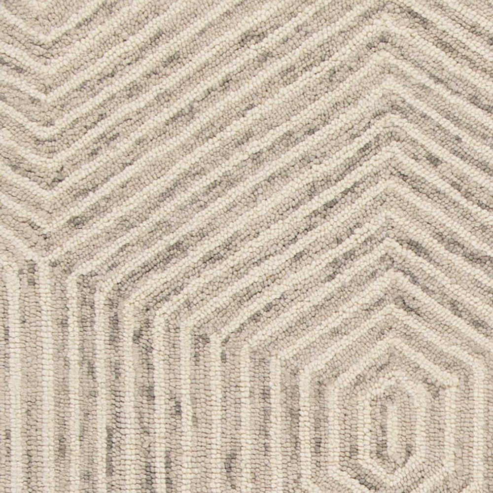 8' X 10' Sand And Beige Wool Geometric Hand Tufted Area Rug
