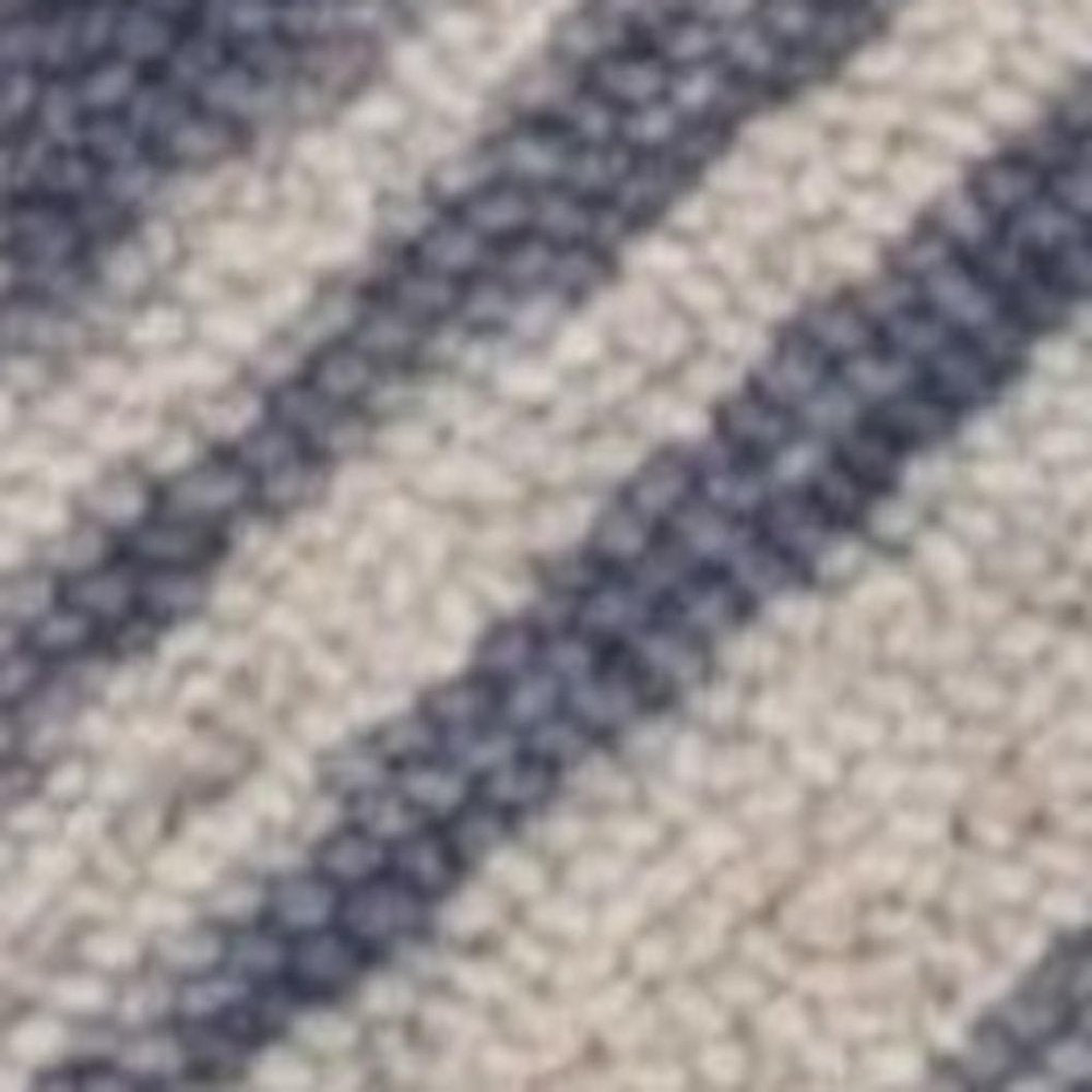 8' X 10' Blue And Beige Wool Chevron Hand Tufted Area Rug