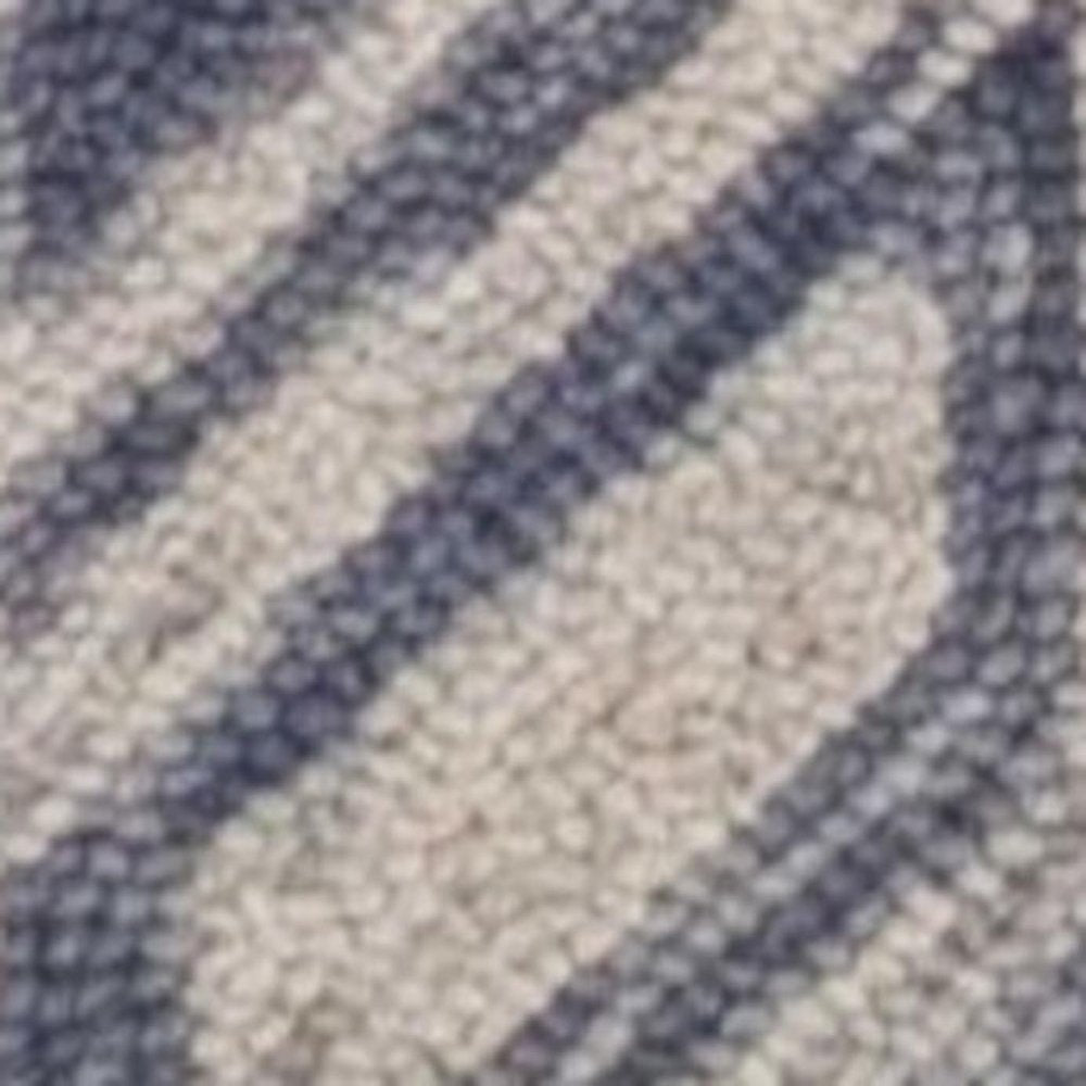8' X 10' Blue And Beige Wool Chevron Hand Tufted Area Rug