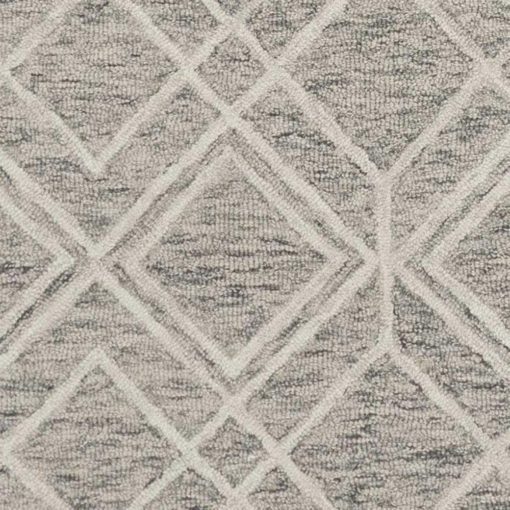 3' X 5' Sand Beige And Ivory Wool Geometric Hand Tufted Area Rug