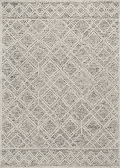 3' X 5' Sand Beige And Ivory Wool Geometric Hand Tufted Area Rug