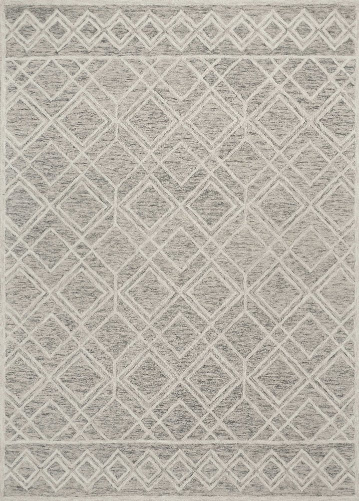 3' X 5' Sand Beige And Ivory Wool Geometric Hand Tufted Area Rug