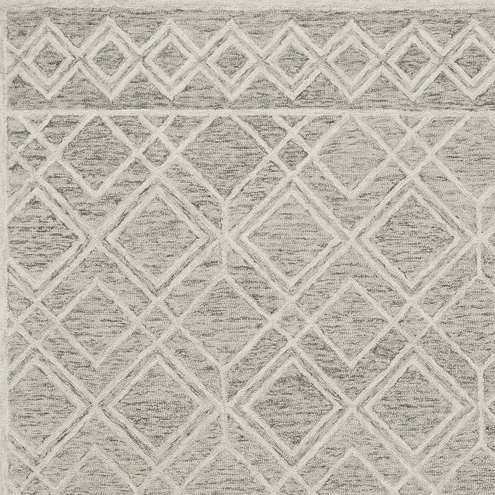 3' X 5' Sand Beige And Ivory Wool Geometric Hand Tufted Area Rug