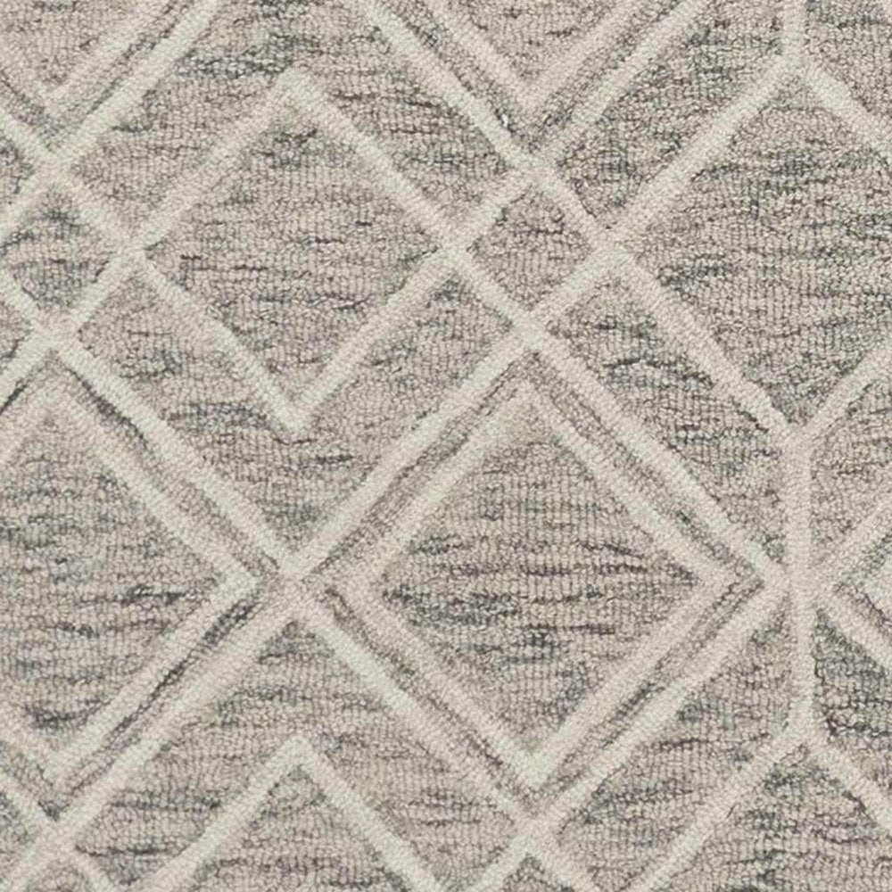3' X 5' Sand Beige And Ivory Wool Geometric Hand Tufted Area Rug