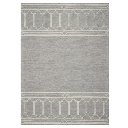 9' X 12' Grey Hand Tufted Geometric Indoor Area Rug
