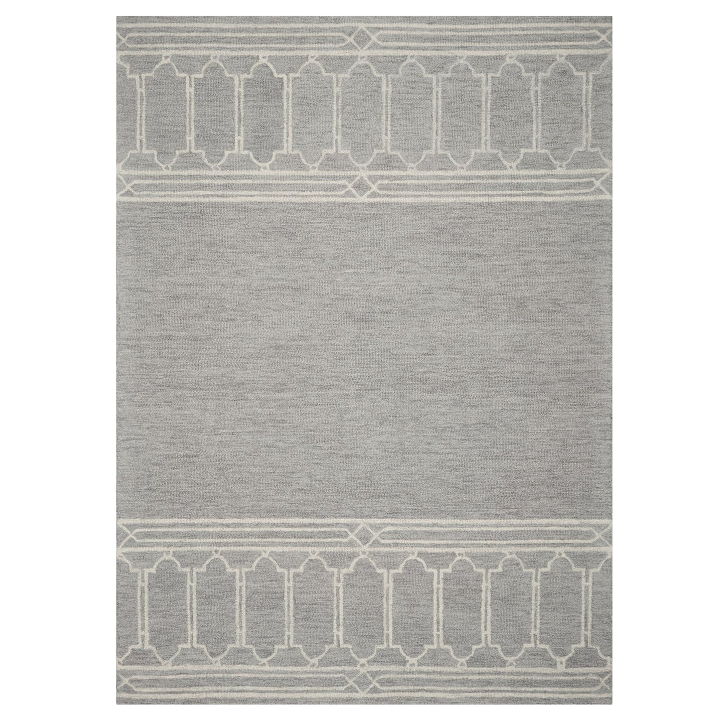 9' X 12' Grey Hand Tufted Geometric Indoor Area Rug
