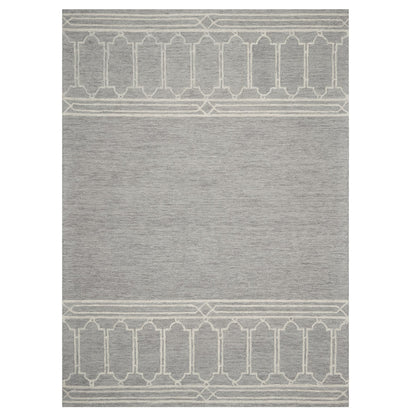 9' X 12' Grey Hand Tufted Geometric Indoor Area Rug