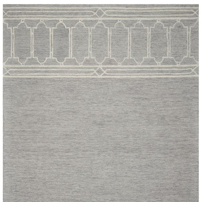 9' X 12' Grey Hand Tufted Geometric Indoor Area Rug