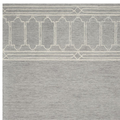 9' X 12' Grey Hand Tufted Geometric Indoor Area Rug