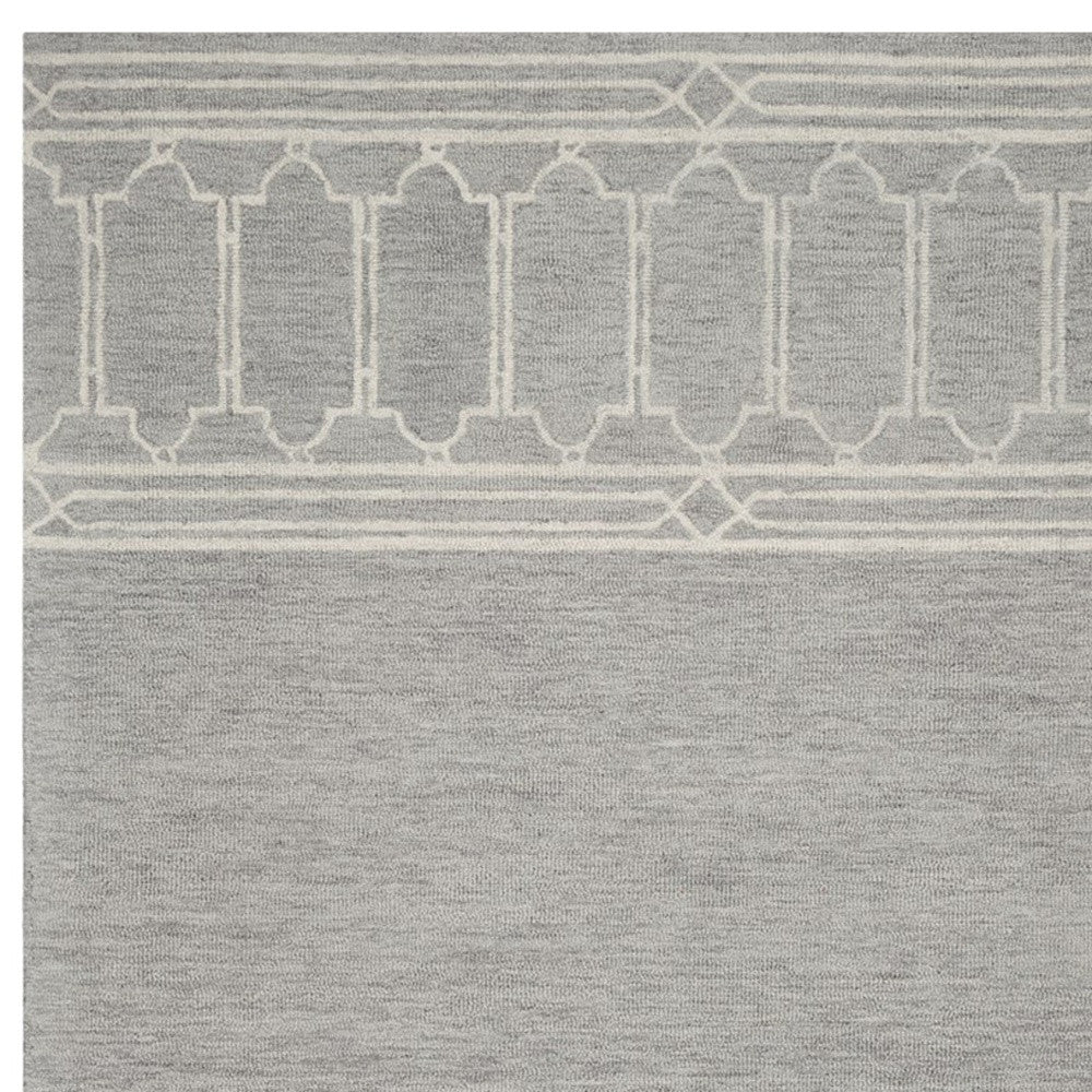 9' X 12' Grey Hand Tufted Geometric Indoor Area Rug