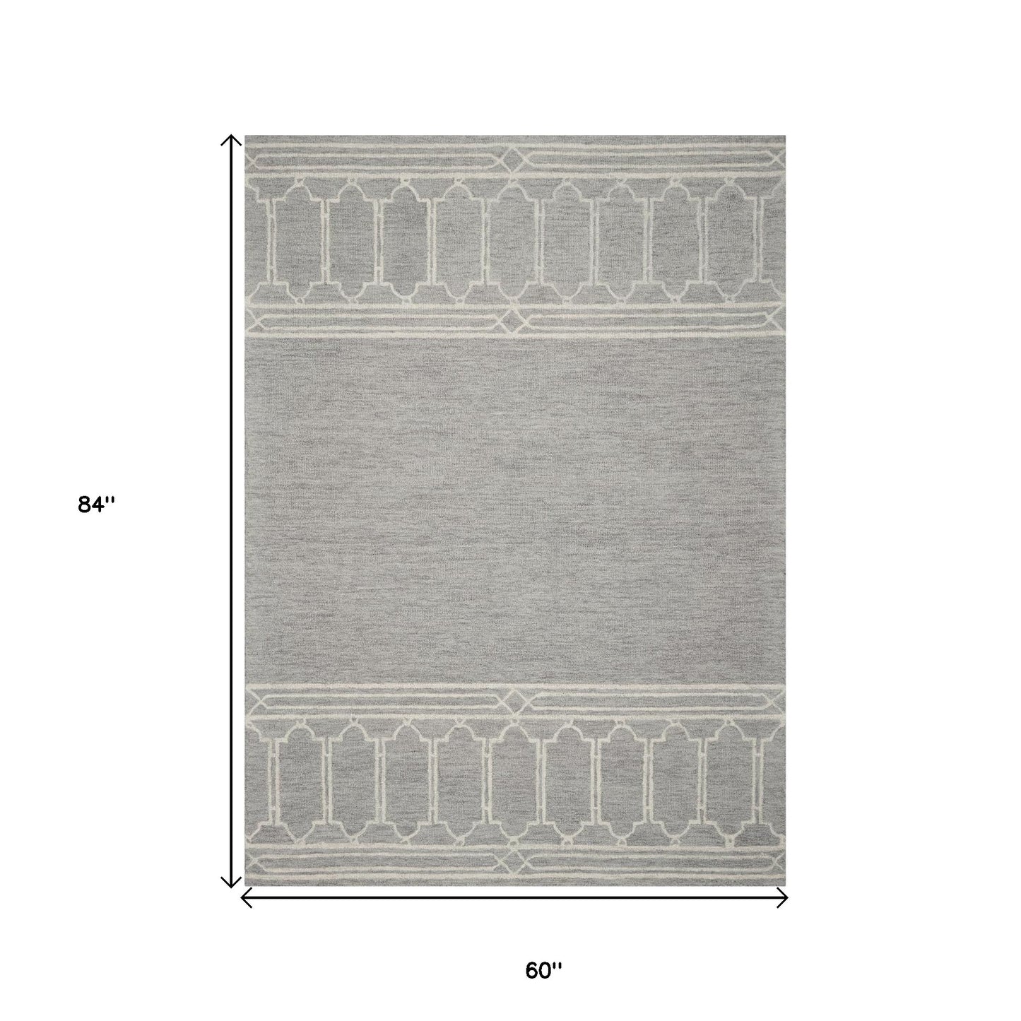 9' X 12' Grey Hand Tufted Geometric Indoor Area Rug