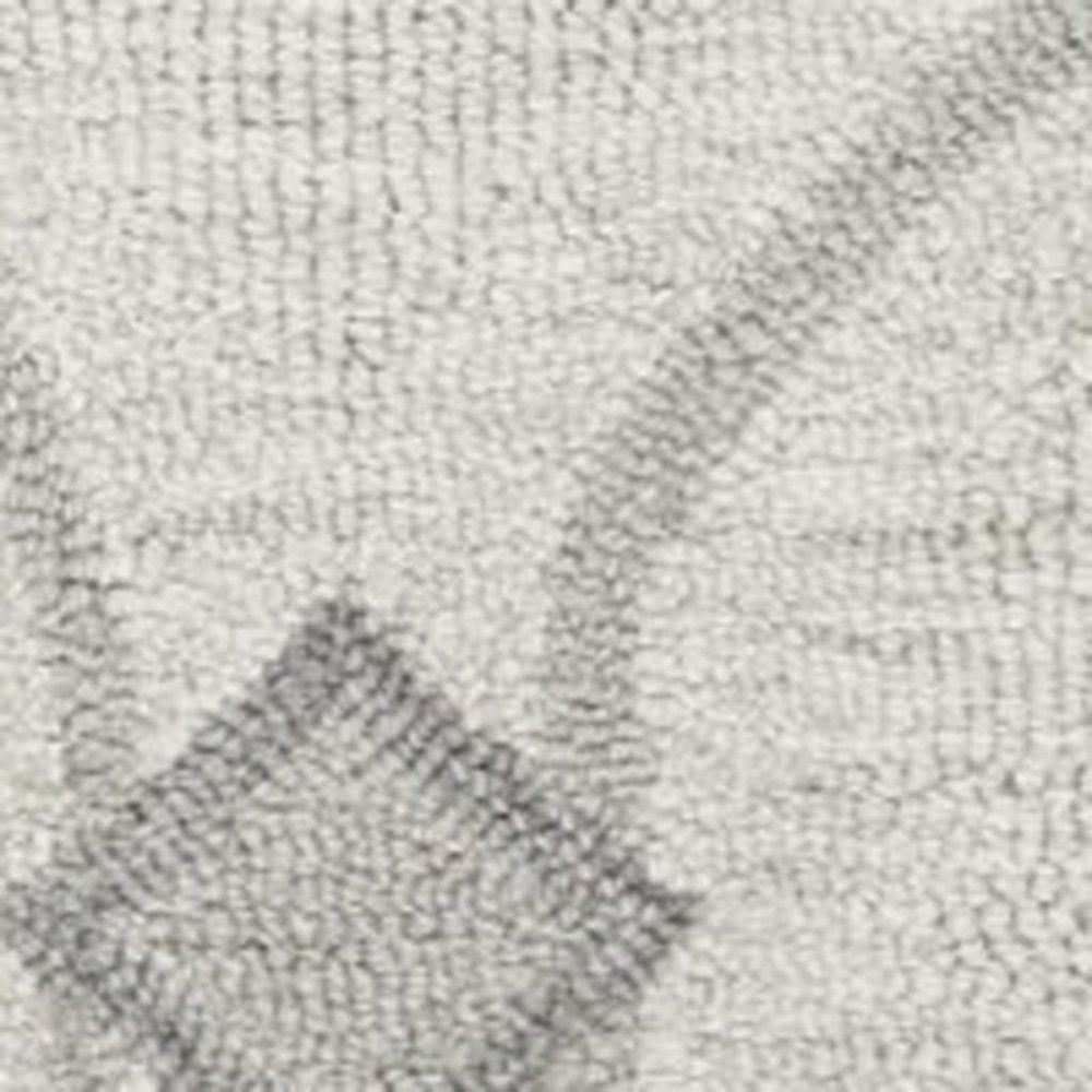 2' X 4' Ivory And Gray Wool Ogee Hand Tufted Area Rug