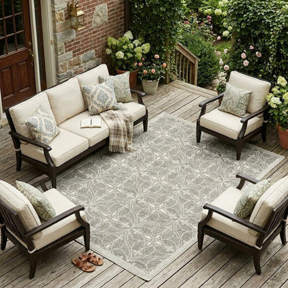 2' X 4' Gray Moroccan Indoor Outdoor Area Rug