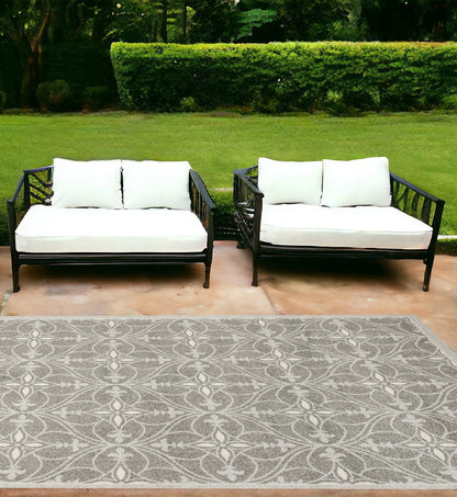 7' X 10' Gray Moroccan Indoor Outdoor Area Rug