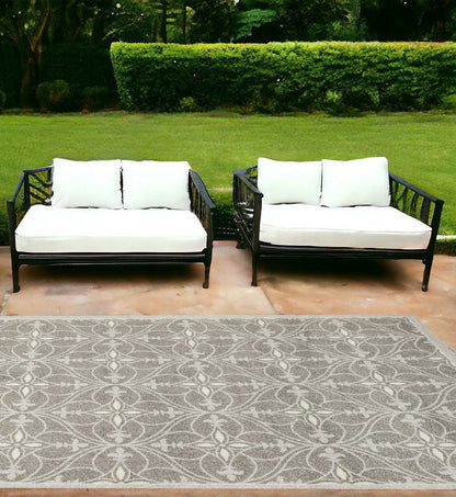 7' X 10' Gray Moroccan Indoor Outdoor Area Rug