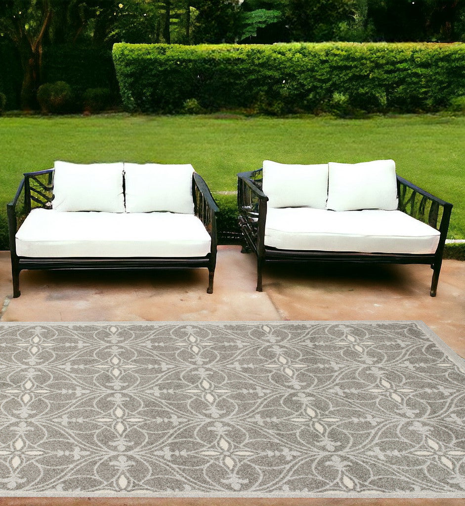 7' X 10' Gray Moroccan Indoor Outdoor Area Rug