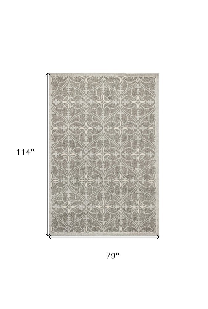 7' X 10' Gray Moroccan Indoor Outdoor Area Rug