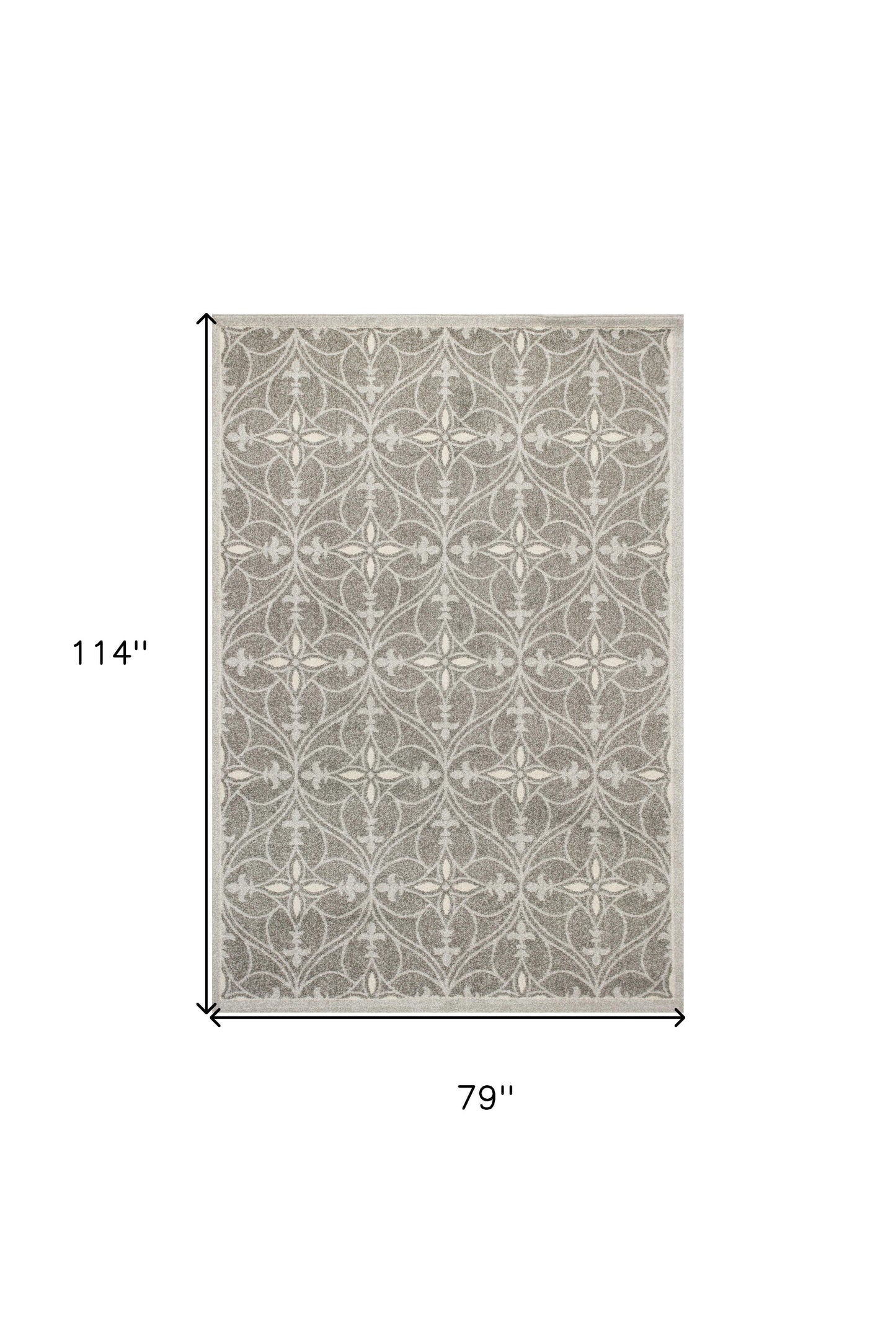 7' X 10' Gray Moroccan Indoor Outdoor Area Rug
