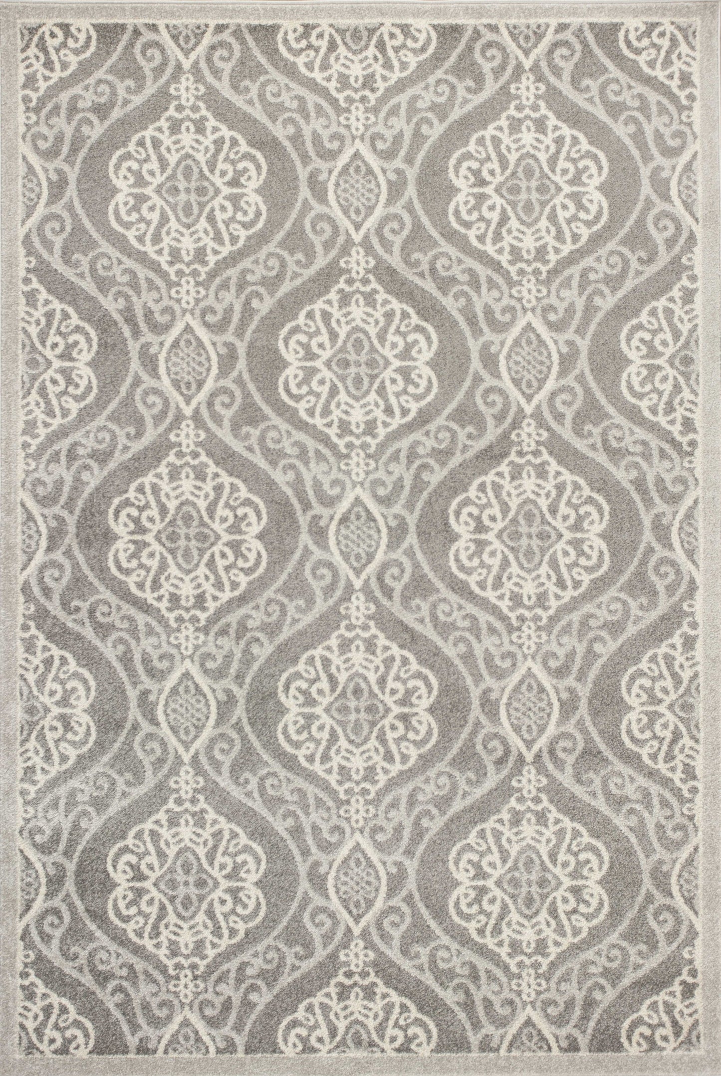 7' X 10' Silver Moroccan Indoor Outdoor Area Rug