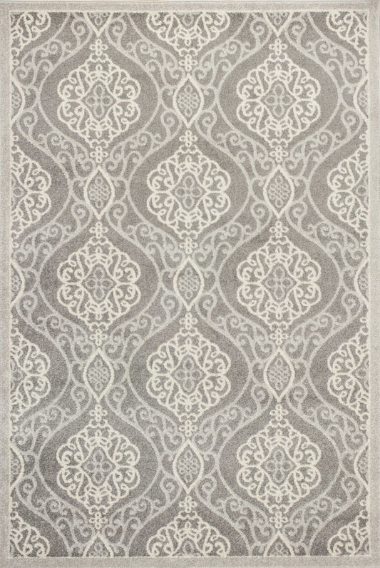 7' X 10' Silver Moroccan Indoor Outdoor Area Rug