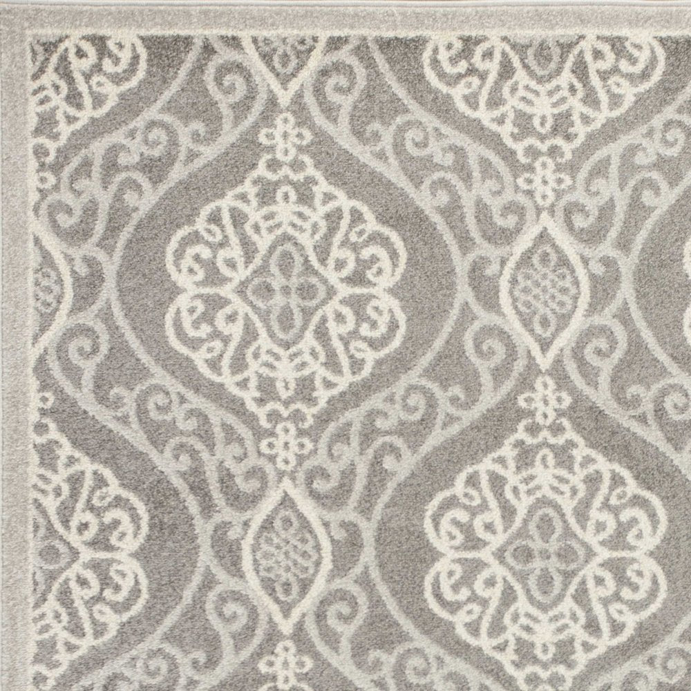 3' X 5' Silver Moroccan Indoor Outdoor Area Rug