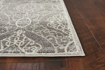 3' X 5' Silver Moroccan Indoor Outdoor Area Rug