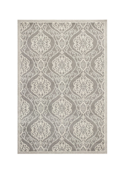 2' X 4' Silver Moroccan Indoor Outdoor Area Rug