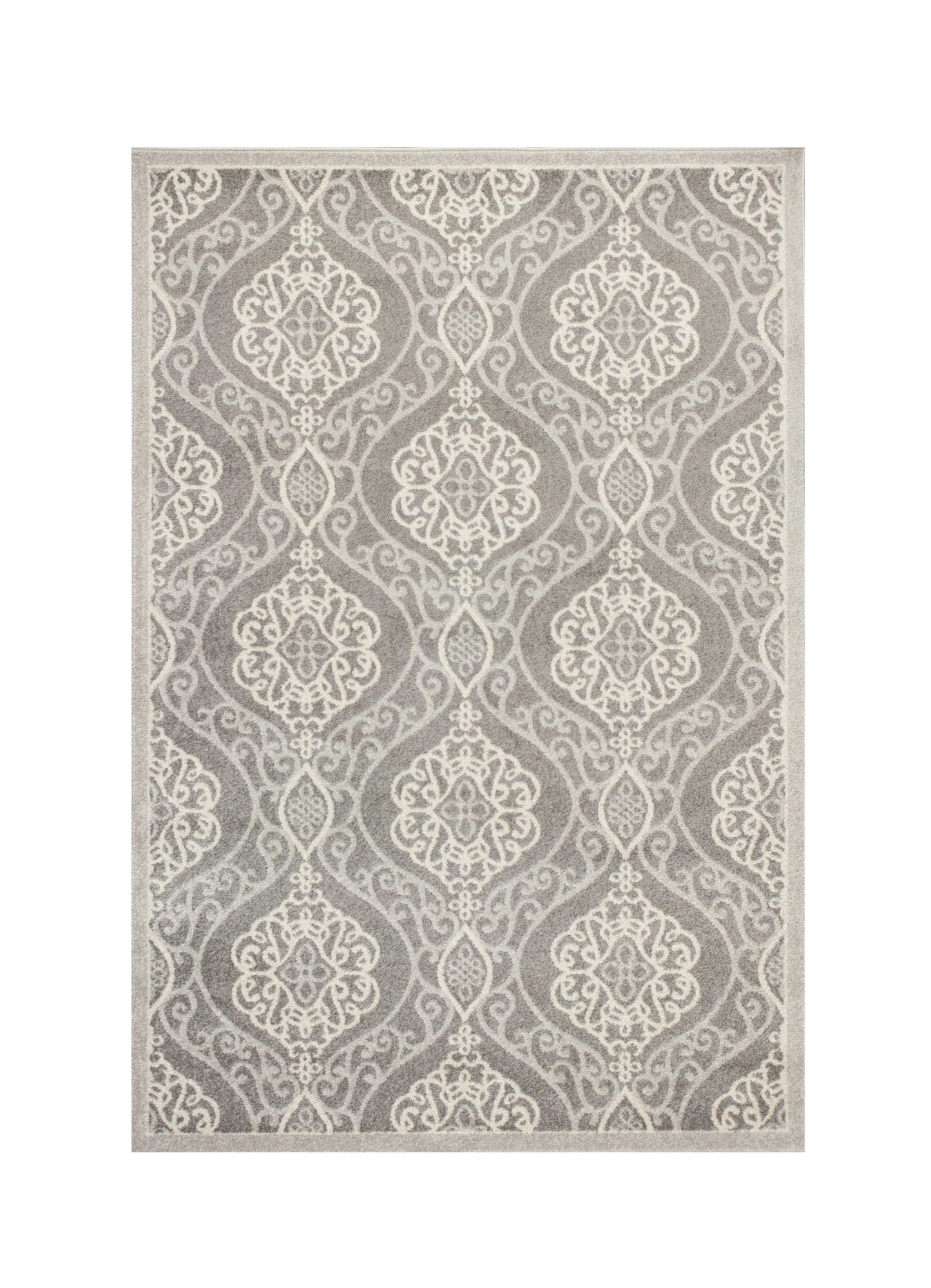 7' X 10' Silver Moroccan Indoor Outdoor Area Rug