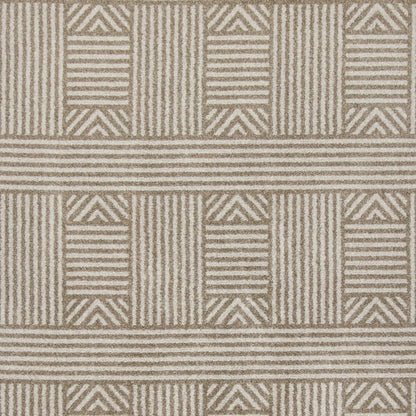 5' X 8' Beige And Ivory Geometric Indoor Outdoor Area Rug