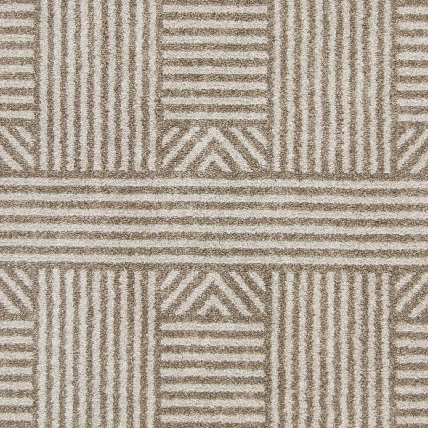 3' X 5' Beige and Ivory Geometric Indoor Outdoor Area Rug