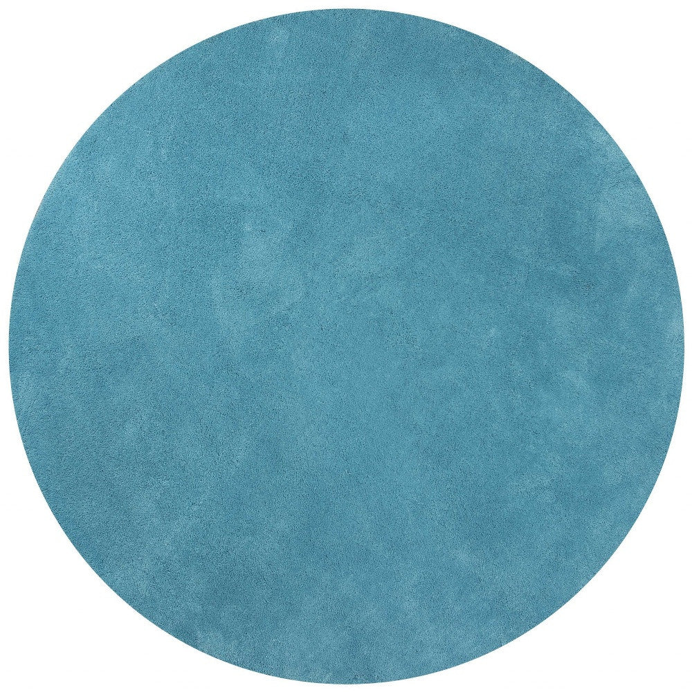 5' X 7' Highlighter Blue Plain Indoor Area Rug