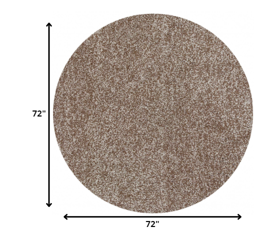 6' Round Beige Heather Plain Indoor Area Rug