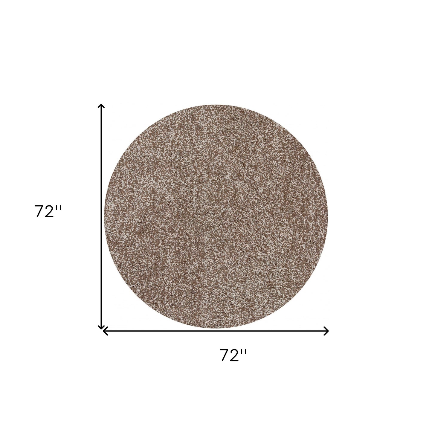 6' Round Beige Heather Plain Indoor Area Rug