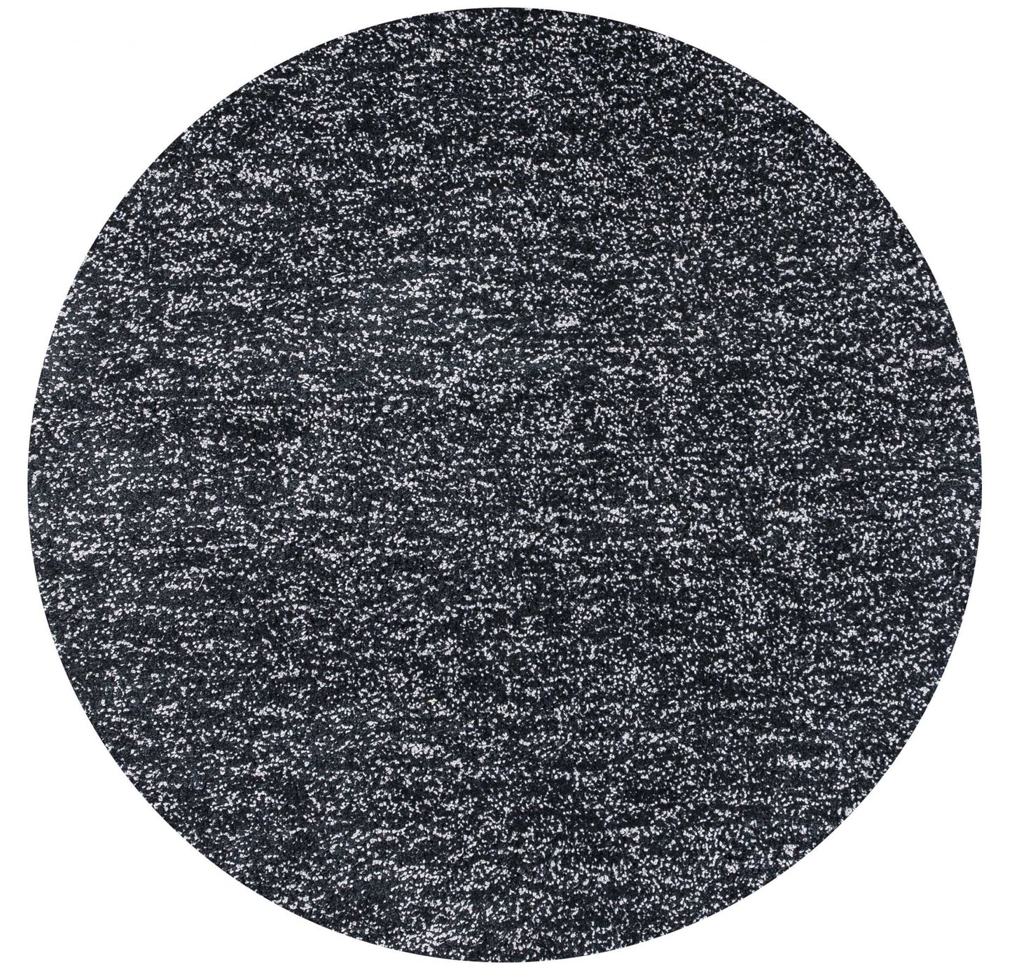 8' X 10' Polyester Black Heather Area Rug