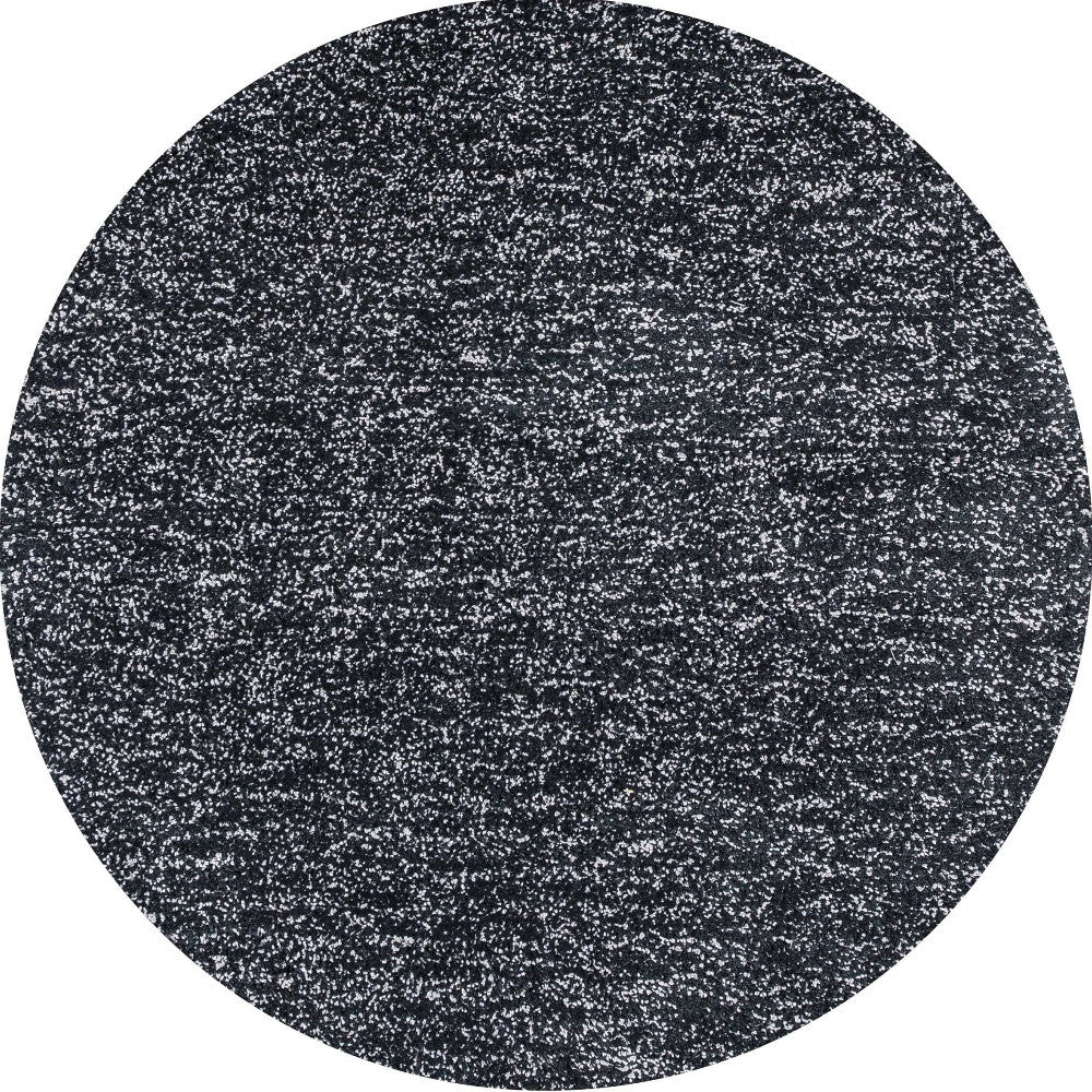 8' X 10' Polyester Black Heather Area Rug