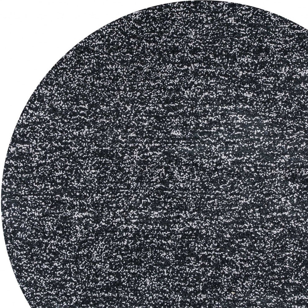 8' X 10' Polyester Black Heather Area Rug