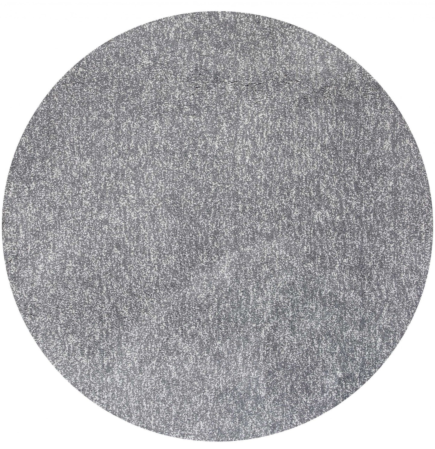 8' Gray Round Hand Woven Area Rug