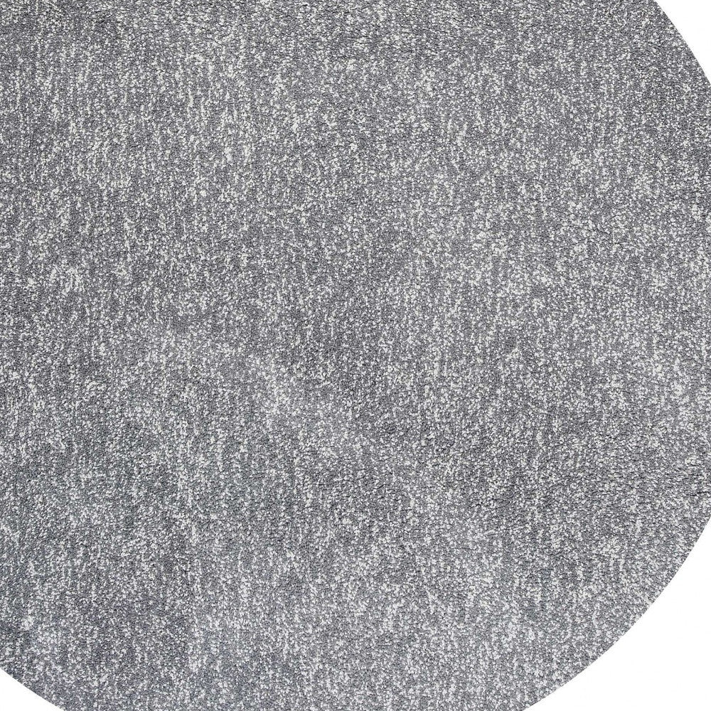 8' Gray Round Hand Woven Area Rug