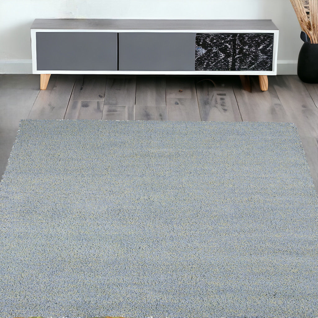 8' Blue Heather Indoor Shag Runner Rug