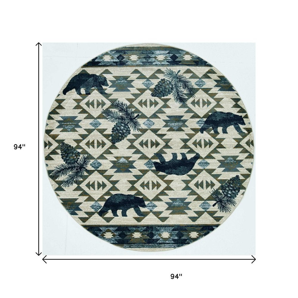 3' X 5' Ivory And Gray Woodland Lodge Area Rug