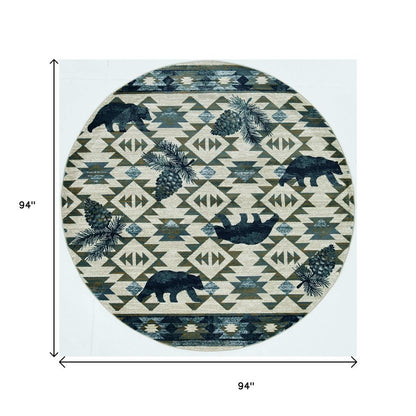 3' X 5' Ivory And Gray Woodland Lodge Area Rug