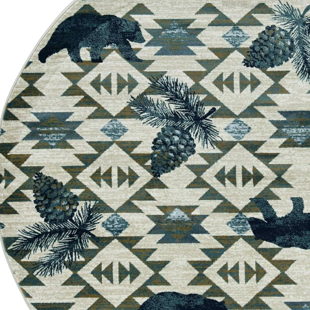 3' X 5' Ivory And Gray Woodland Lodge Area Rug