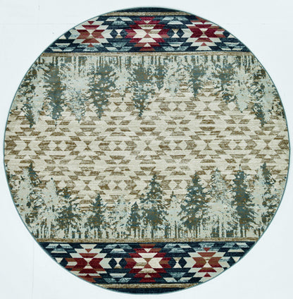 3' X 5' Ivory Southwestern Area Rug