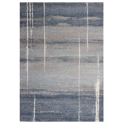 7' X 10' Blue And Gray Abstract Area Rug
